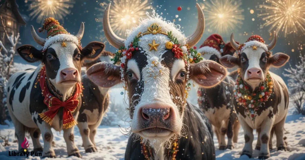 New Year Christmas Cow puns
